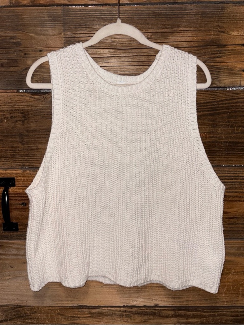 Old Navy Cream Ribbed Knit Tank Top